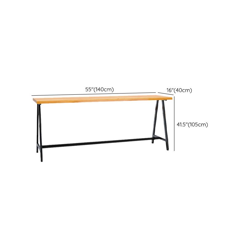 Rectangular Bar Height Table Black Legs and Metal Base Bistro Pub Table Clearhalo 'Bar Furniture' 'Bar Tables' 'bar_tables' 'furn' 'furn_bar_tables' 'Furniture' 'Kitchen & Dining Furniture' 1200x1200_b455b47f-414e-464f-a9f0-010e7195edbf