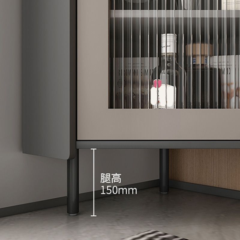 Sideboard di vetro moderni 55 "H tavolo da buffet regolabile per scaffalature regolabili