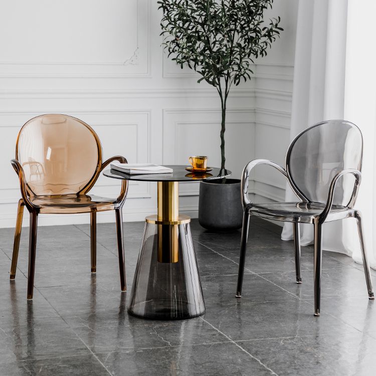 Nordischer Acrylarm-Essstuhl für Restaurant, 17-Zoll-Höhe