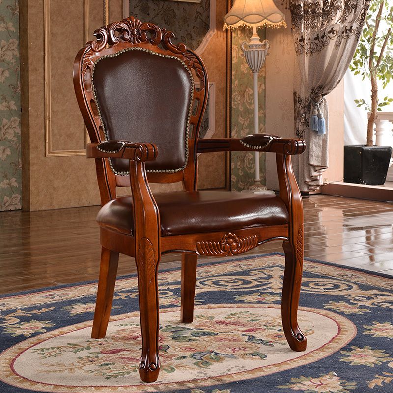 Victorian Style Wood Indoor Open Back Dining Side Chair of 24'' Wide Dining Chair Clearhalo ' kitchen&dining_furn' 'Dining Chairs' 'Dining Tables & Seating' 'dining_chair' 'furn' 'furn_dining_chair' 'Furniture' 'furniture_dining_chair' 'Kitchen & Dining Furniture' 'kitchen' 1200x1200_b456d691-ebd1-460b-ad72-3d8a6cfa26ce