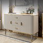 Luxury Style Sideboard 32-inch Height Stone Top Cupboard for Kitchen Clearhalo 'buffet_sideboard' 'Buffets & Sideboards' 'furn' 'furn_buffet_sideboard' 'Furniture' 'Kitchen & Dining Furniture' 1200x1200_b4578cae-b34c-4037-9185-5a75a4a13874