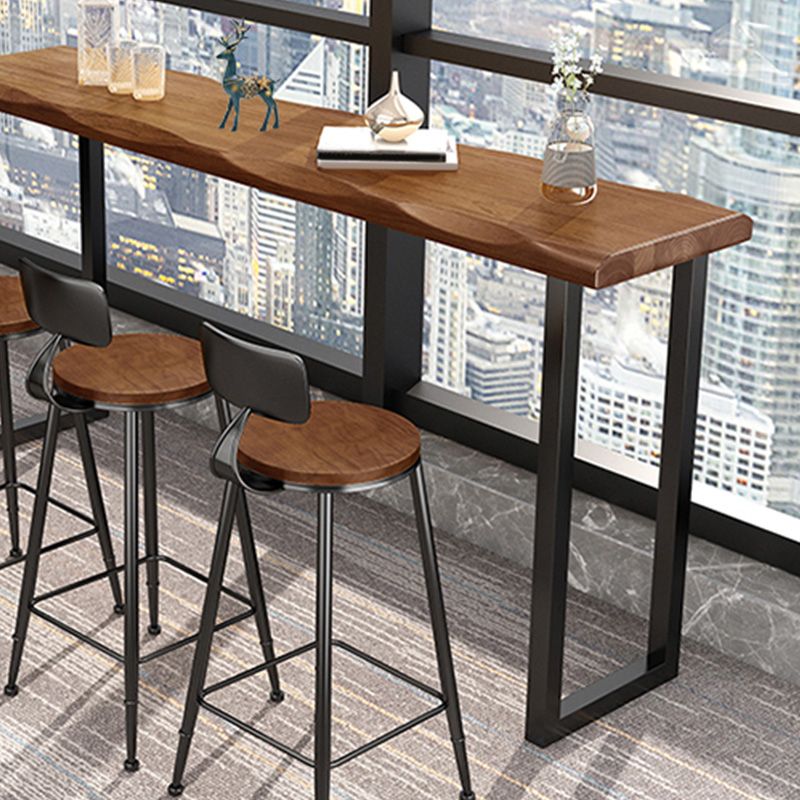Table supérieure en bois Table de pub rectangulaire de style industriel pour utilisation sur patio