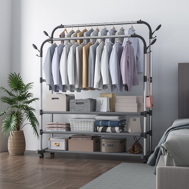 Métal de rack de manteau contemporain Aucun crochet pénible inclus