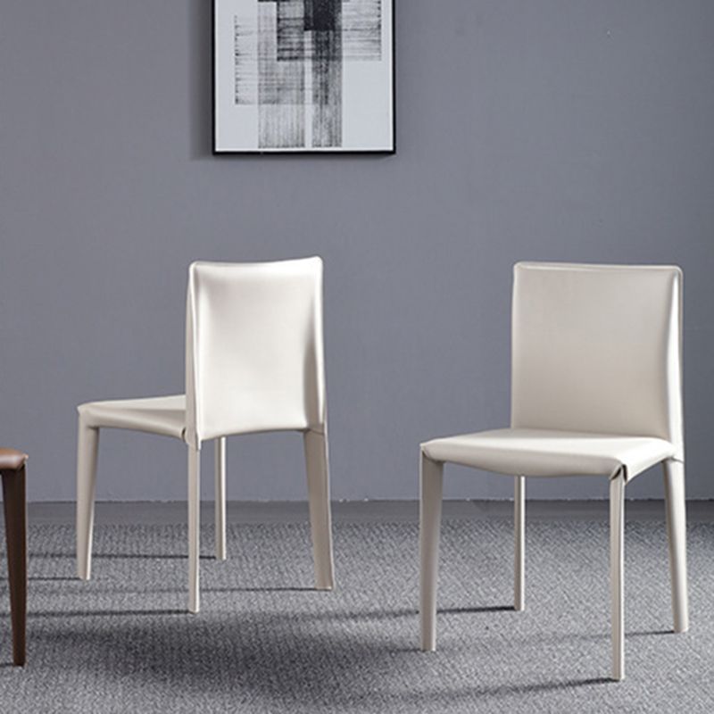 Chaise d'appoint moderne et Simple, en Faux cuir, sans accoudoirs, pour salle à manger, chambre à coucher