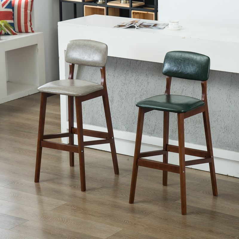 Modern Armless Backrest Counter Stool Wood Cafe Bar Stool with Pedal and Cushion Clearhalo 'Bar Furniture' 'Bar Stools' 'bar_stools' 'furn' 'furn_bar_stools' 'furniture_bar_stools' 'Kitchen & Dining Furniture' 'kitchen&dining_furn' 'kitchen' 'kitchen_furn' Furniture' 1200x1200_b45c568e-2ddf-4b2c-b7af-7539da4cdb6f