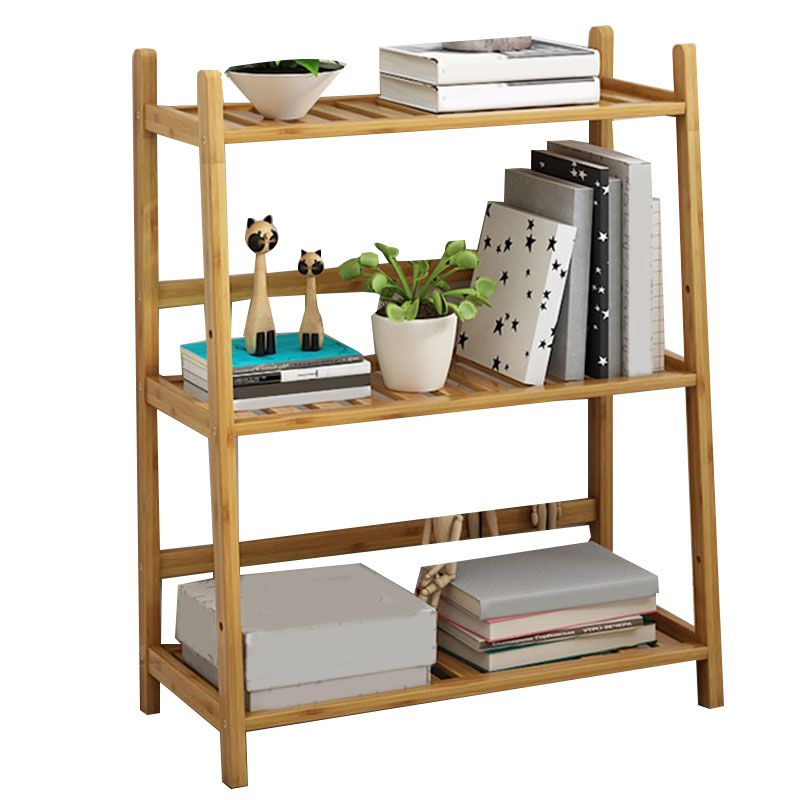 Contemporary Open Back Bamboo Bookshelf Ladder Bookcase with Shelves Clearhalo 'Bookcases' 'furn' 'furn_bookcases' 'Furniture' 'Office Furniture' 1200x1200_b45d41d1-7e4c-4d65-944b-b8bbcc9932b9