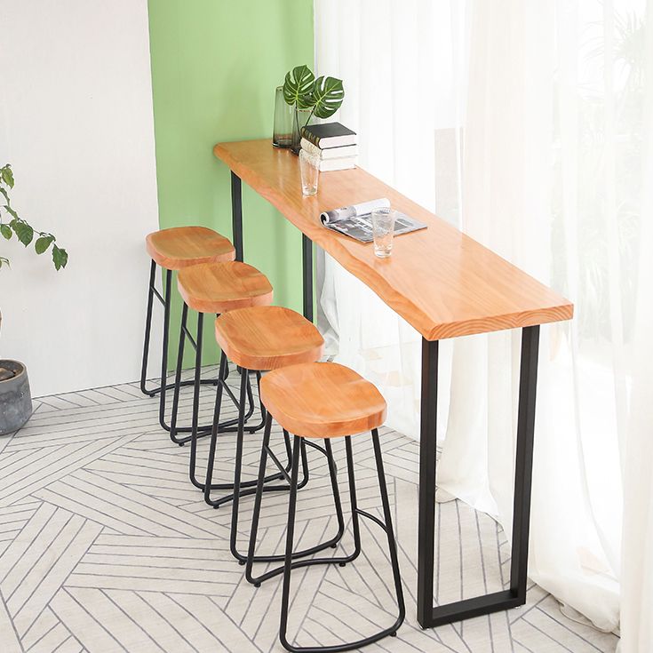 Contemporary Rectangle Bar Dining Table Wood Bar Height Table with Sled Base Clearhalo 'Bar Furniture' 'Bar Tables' 'bar_tables' 'furn' 'furn_bar_tables' 'Furniture' 'furniture_bar_tables' 'Kitchen & Dining Furniture' 'kitchen&dining_furn' 'kitchen' 1200x1200_b45d705f-9cc8-4467-9eab-20c62eab3672