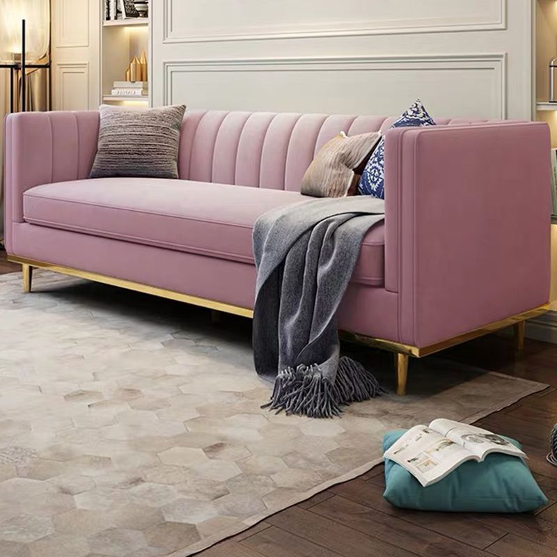 Modern 29,5 "H Velvet Smokedo Arm genähtes Kissen -Rücken -Sofa für Wohnzimmer