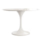 White Modern Round Dining Table Sintered Stone Top Tulip Base Table Clearhalo 'Dining Tables & Seating' 'Dining Tables' 'dining_table' 'furn' 'furn_dining_table' 'Furniture' 'Kitchen & Dining Furniture' 1200x1200_b45f325a-21c4-4892-bf7f-9a2a0bf1e836