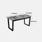Modern Sled Dining Table Grey Stone Rectangle Home Kitchen Dinner Furniture