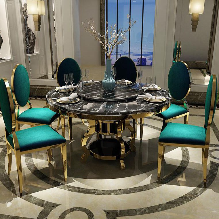 Luxury Style Marble Dining Table Single Pedestal Base Round Table for Home Clearhalo ' dining_table' 'Dining Tables & Seating' 'Dining Tables' 'furn' 'furn_dining_table' 'Furniture' 'furniture_dining_table' 'Kitchen & Dining Furniture' 'kitchen&dining_furn' 'kitchen' 'kitchen_dining_table' 1200x1200_b4603697-9fd9-461b-be63-5b9f875cc26e
