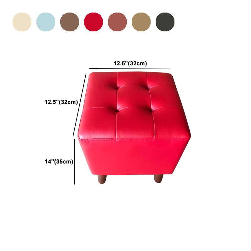 Pure Color Square Standard Modern Wine Red Leather Ottoman for Living Room Clearhalo 'furn' 'furn_ottomans_poufs' 'Furniture' 'Living Room Furniture' 'Ottomans & Poufs' 'ottomans_poufs' 1200x1200_b46164e3-970e-4be7-be81-6d17286e2034