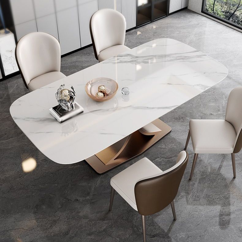Luxury Sintered Stone Top Dining Set Rectangle 1/4/5/6 Pieces Dining Table with Chairs Clearhalo 'Dining Room Sets' 'Dining Tables & Seating' 'dining_room_set' 'furn' 'furn_dining_room_set' 'Furniture' 'furniture_dining_room_set' 'Kitchen & Dining Furniture' 1200x1200_b4626ef2-04f8-41e2-9922-3c4a00a2cbfe