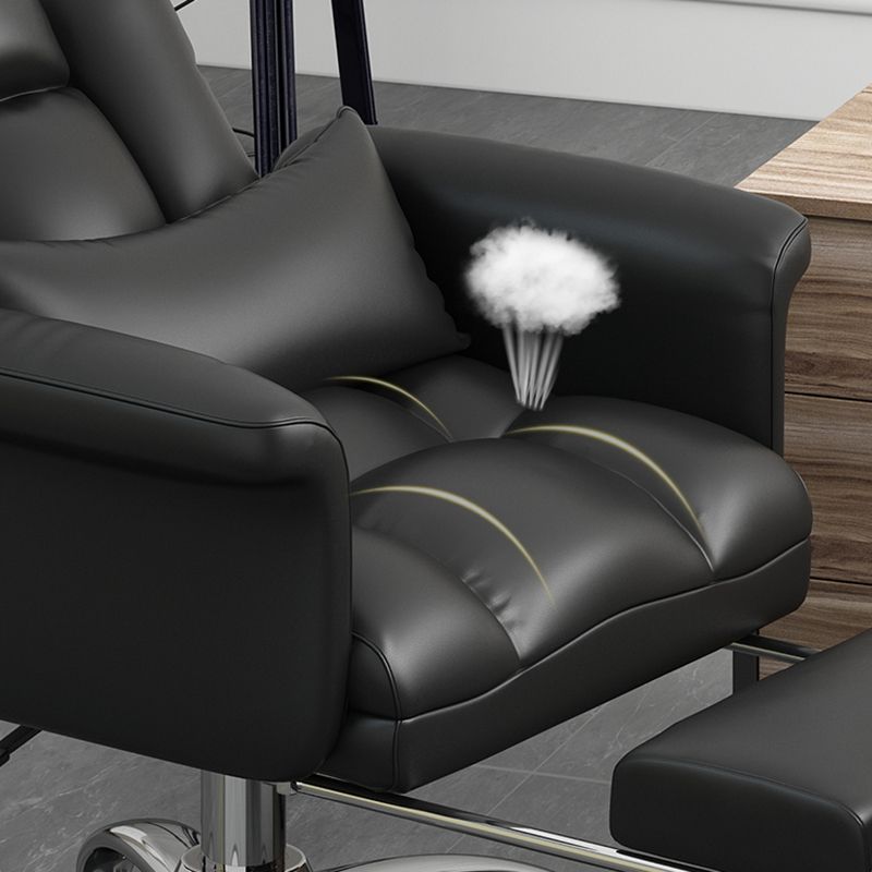 Silla de escritorio de computadora de espalda alta con ruedas silla de tareas contemporáneas de marco de metal cromado