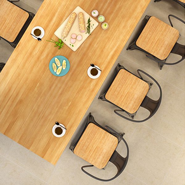 Tavolo da pranzo rettangolo tavolo da pranzo in legno solido industriale con base di metallo