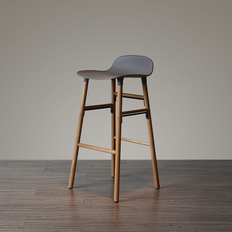 Modern Armless Backrest Counter Stool Wood Household Bar Stool with Plastic Seat Clearhalo 'Bar Furniture' 'Bar Stools' 'bar_stools' 'furn' 'furn_bar_stools' 'furniture_bar_stools' 'Kitchen & Dining Furniture' 'kitchen&dining_furn' 'kitchen' 'kitchen_furn' Furniture' 1200x1200_b463c333-e3d1-4a63-a025-1cdec41fd2d0