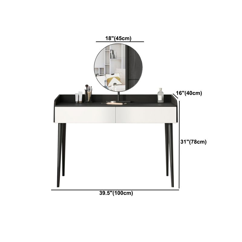 Black Stone Top Vanity Table Set Modern Simple Drawers in Included Makeup Dressing Table Clearhalo 'Bedroom Furniture' 'furn' 'furn_makeup_vanities' 'Furniture' 'Makeup Vanities' 'makeup_vanities' 1200x1200_b463ce95-85ce-49e3-bb3c-3fe3086d4ab9