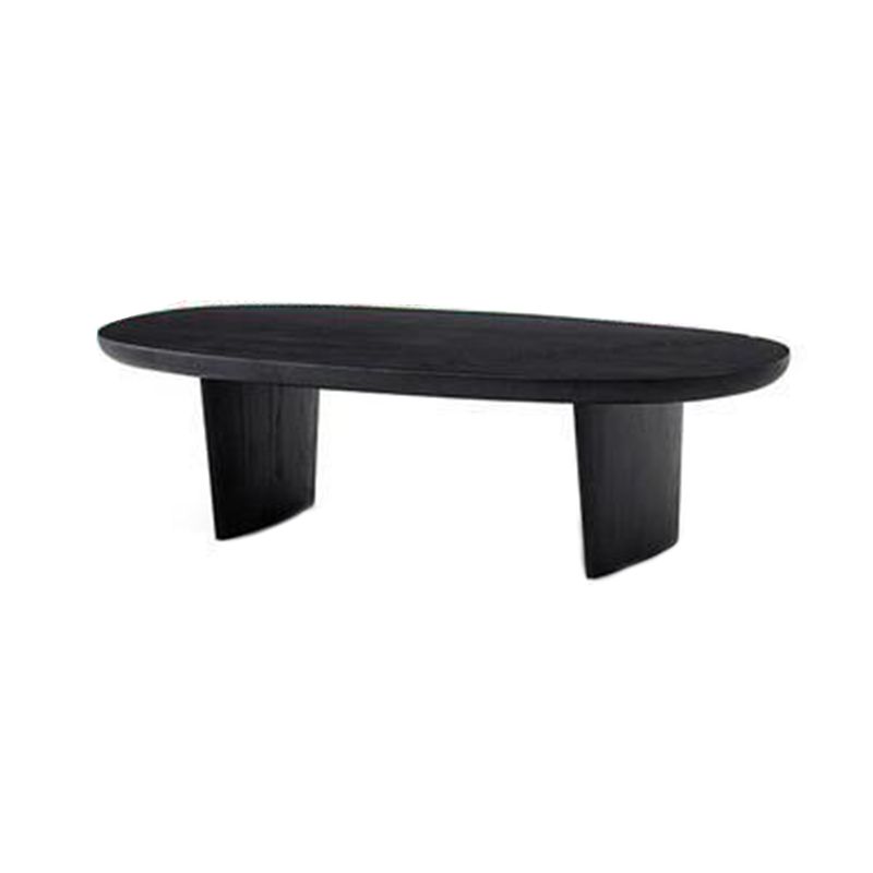 Scandinavian Oval Wood Coffee Table 15.75"H 2 Legs Cocktail Table Clearhalo 'Coffee & Accent Tables' 'Coffee Tables' 'coffee_tables' 'furn' 'furn_coffee_tables' 'Furniture' 'Living Room Furniture' 1200x1200_b465b56b-482d-41aa-9548-b44df2a24e1a