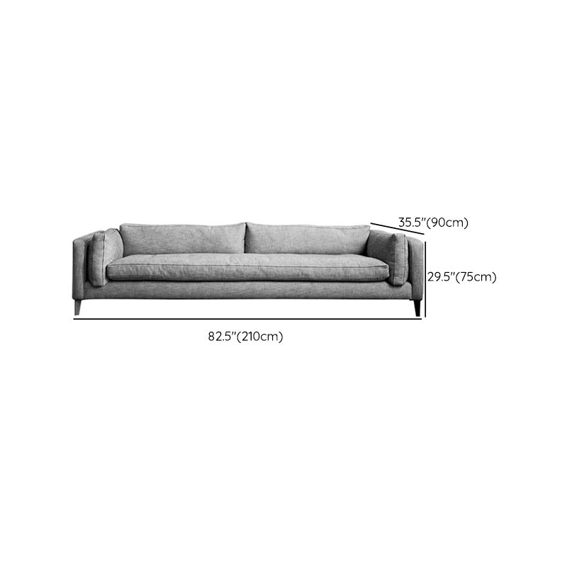Modern Slipcovered Fabric Sofa 3-seater Tuxedo Arm Sofa in Gray Clearhalo 'furn' 'furn_sofas' 'Furniture' 'Living Room Furniture' 'Sofa' 'sofas' 1200x1200_b465ca43-665f-4256-b806-841a4cf8eb0e