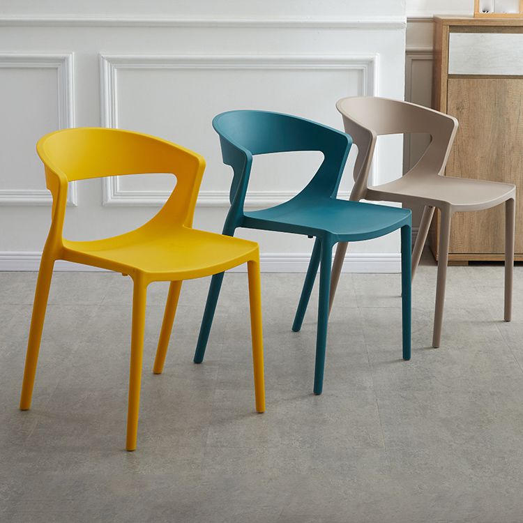Minimalist Style Plastic Dining Armless Chairs Open Back Dining Side Chair Clearhalo ' kitchen&dining_furn' 'Dining Chairs' 'Dining Tables & Seating' 'dining_chair' 'furn' 'furn_dining_chair' 'Furniture' 'furniture_dining_chair' 'Kitchen & Dining Furniture' 'kitchen' 1200x1200_b466c487-7628-4dfd-9937-6d52d3e5d35f