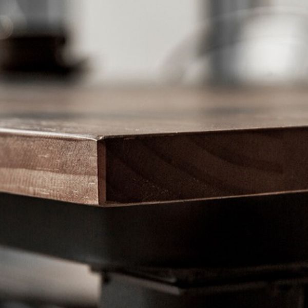 インダストリアルダークブラウンダイニングテーブルセット1/2/3/5 PCSソリッドウッドダイネットセット