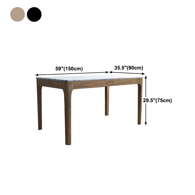 Rectangle Shape Mid-Century Dining Table Fixed Table with Marble Clearhalo ' dining_table' 'Dining Tables & Seating' 'Dining Tables' 'furn' 'furn_dining_table' 'Furniture' 'furniture_dining_table' 'Kitchen & Dining Furniture' 'kitchen&dining_furn' 'kitchen' 'kitchen_dining_table' 1200x1200_b4678549-0217-47e0-88bb-555260605d23