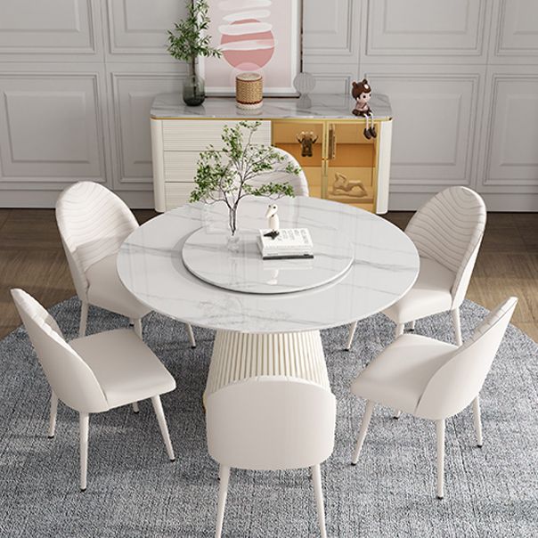 Round Stone Dining Site Table Traditional Luxury Pedestal Casual Furniture Clearhalo ' dining_table' 'Dining Tables & Seating' 'Dining Tables' 'furn' 'furn_dining_table' 'Furniture' 'furniture_dining_table' 'Kitchen & Dining Furniture' 'kitchen&dining_furn' 'kitchen' 'kitchen_dining_table' 1200x1200_b467b8bc-6730-4142-b1c0-50d41f16cf8f