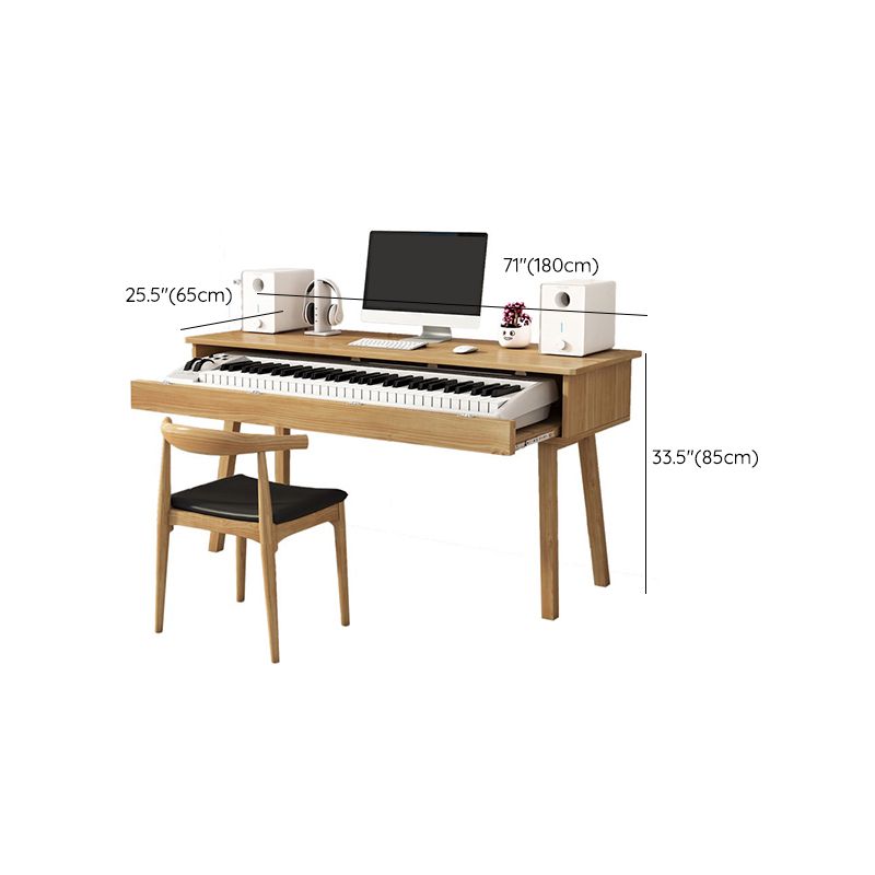 Modern Style Natural Piano Table Solid Wood Parsons Base Computer Desk Clearhalo 'furn' 'furn_office_desk' 'Furniture' 'Office Desks' 'Office Furniture' 'office_desk' 1200x1200_b468680a-12b4-43fc-b73b-a1b0fd2655f0