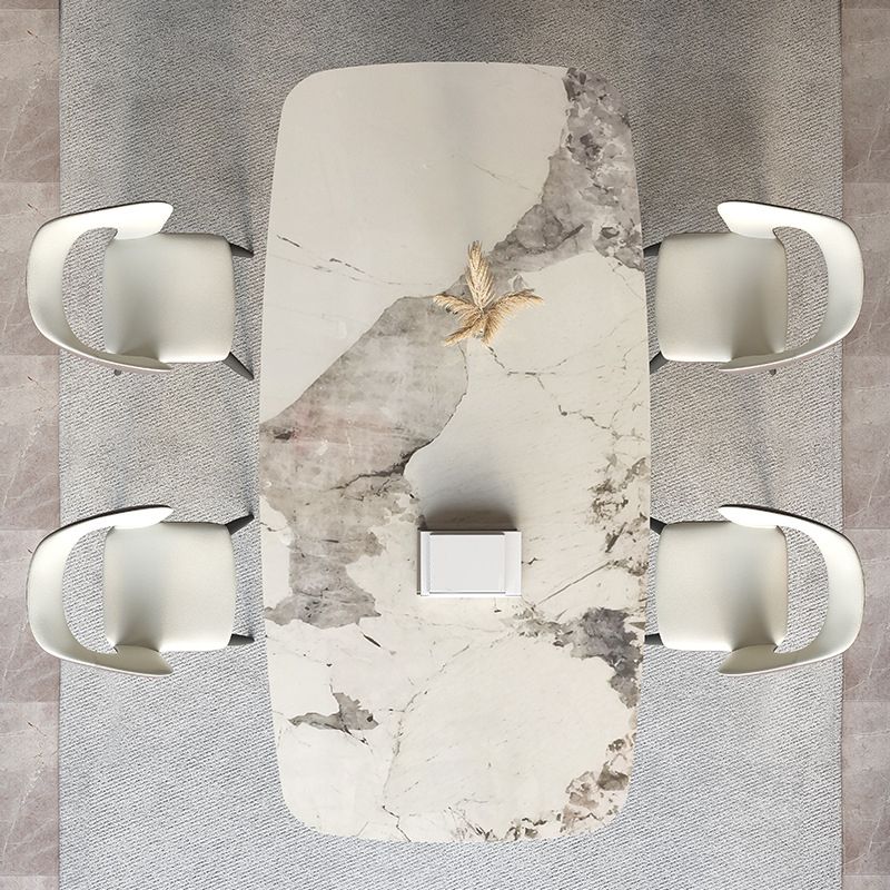 Rectangle Contemporary Dining Room Table White Sintered Stone Table with Black Metal Base Clearhalo ' dining_table' 'Dining Tables & Seating' 'Dining Tables' 'furn' 'furn_dining_table' 'Furniture' 'furniture_dining_table' 'Kitchen & Dining Furniture' 'kitchen&dining_furn' 'kitchen' 'kitchen_dining_table' 1200x1200_b469e7fb-343d-4f28-9a7b-5b8bd8466978