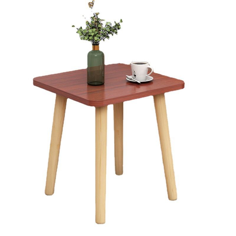 16.5 "高さの正方形の端テーブル黒/白/茶色の木材4脚サイドテーブル