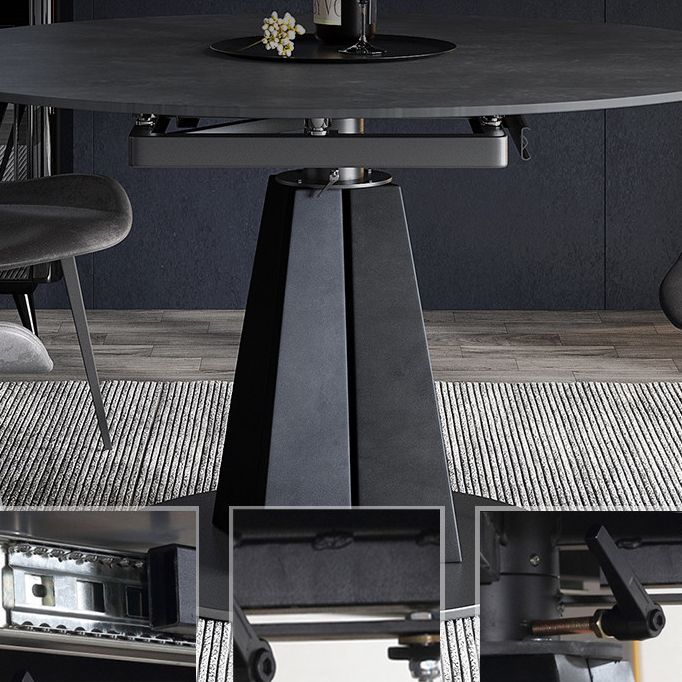 Runde Sintered Stone Esstisch Sockel Möbel mit Blattverlängerung