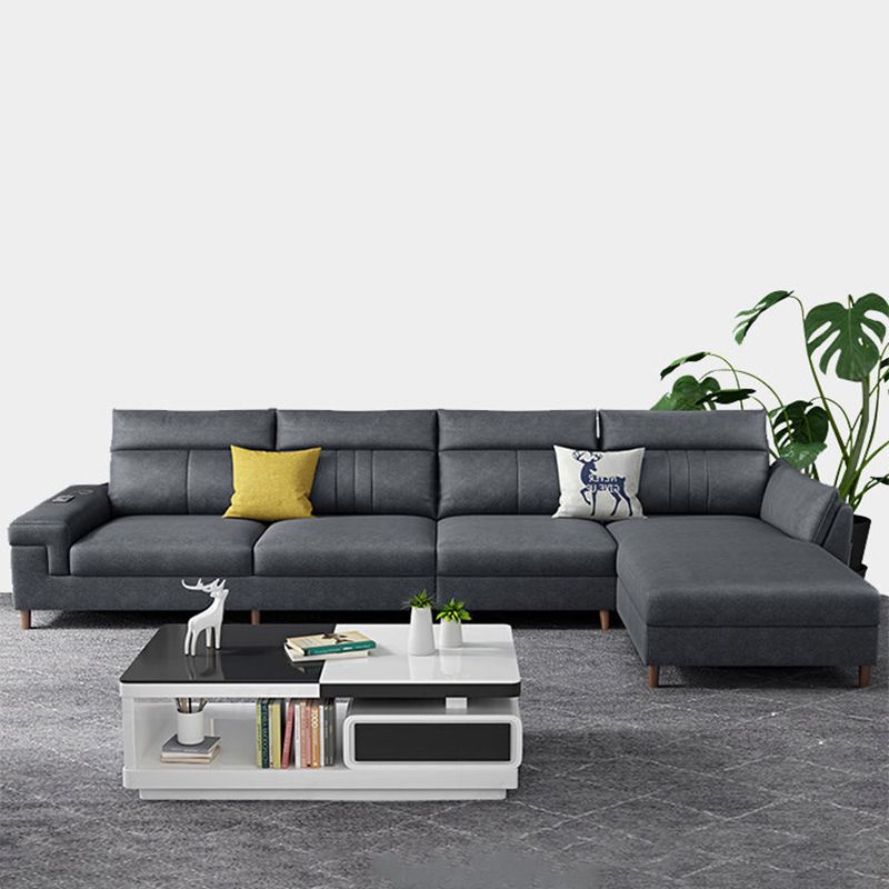 Square Arm Dark Gray Cushion Back Storage Stain-Resistant Sofa Clearhalo 'furn' 'furn_sectionals' 'Furniture' 'Living Room Furniture' 'Sectionals' 1200x1200_b46be36b-7a38-4635-a5e5-5b1d5d474309