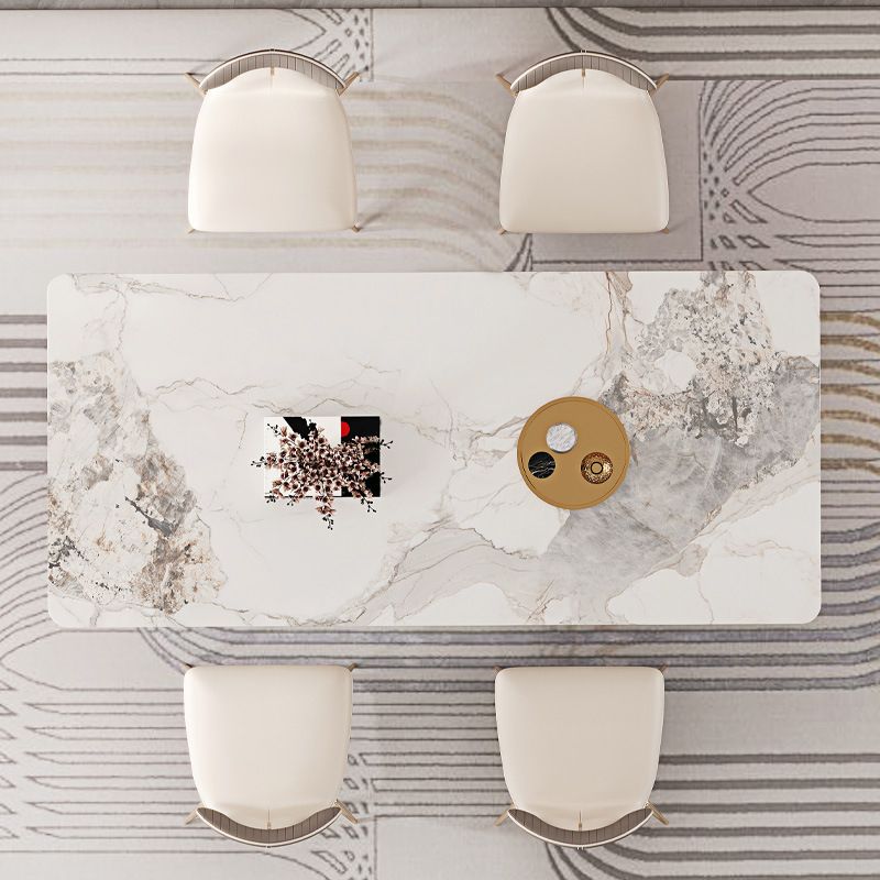 Luxurious 1/2/3/4/5/6/7 Pieces Rectangle Dining Set Sintered Stone Top Dinette Table Set Clearhalo 'Dining Room Sets' 'Dining Tables & Seating' 'dining_room_set' 'furn' 'furn_dining_room_set' 'Furniture' 'Kitchen & Dining Furniture' 1200x1200_b46c4f50-6461-4a81-8ccc-0f8a2ca5b2a2