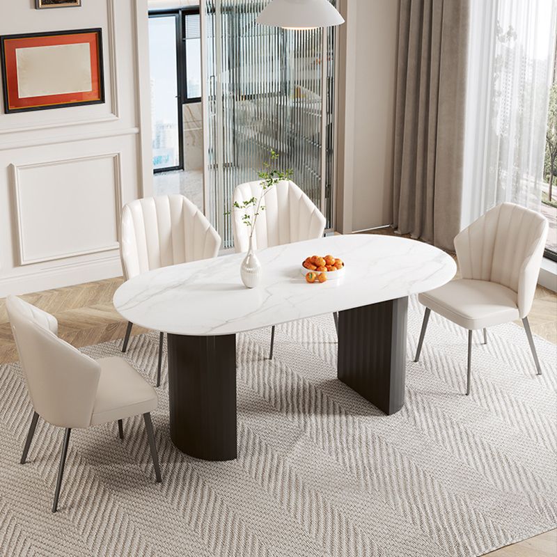 Sala da pranzo tavolo da cucina ovale doppio piedistallo tavolo da pranzo