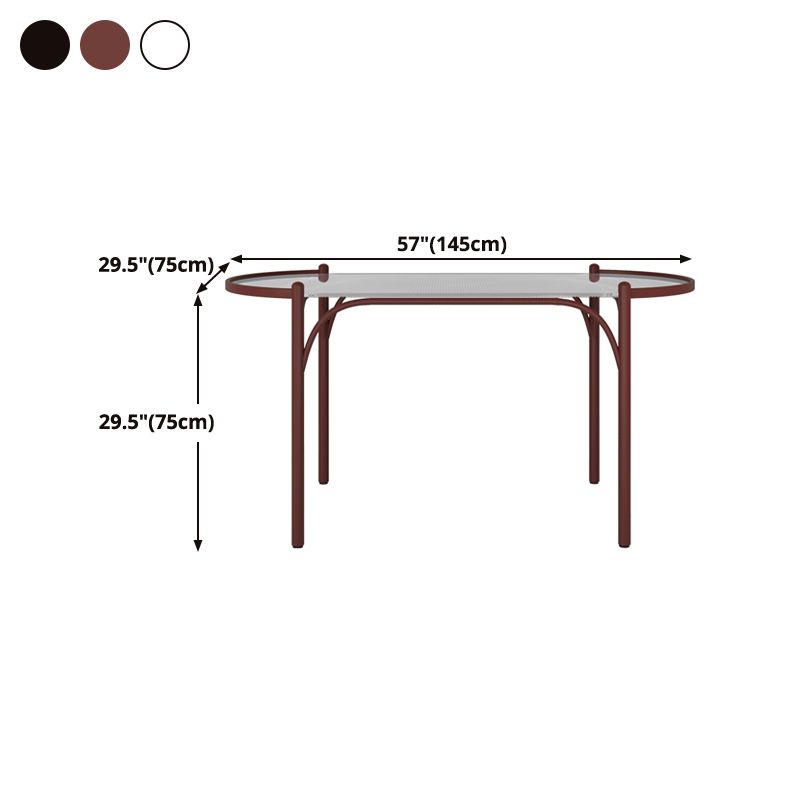 Modern Tempered Glass Dining Table for Restaurant Oval Indoor Table with 4 Legs Clearhalo ' dining_table' 'Dining Tables & Seating' 'Dining Tables' 'furn' 'furn_dining_table' 'Furniture' 'furniture_dining_table' 'Kitchen & Dining Furniture' 'kitchen&dining_furn' 'kitchen' 'kitchen_dining_table' 1200x1200_b46f9008-a4fc-4125-84ec-012fcba5e62f