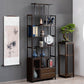 Espresso Shelf Bookcase with Doors Open Back Bookshelf for Office