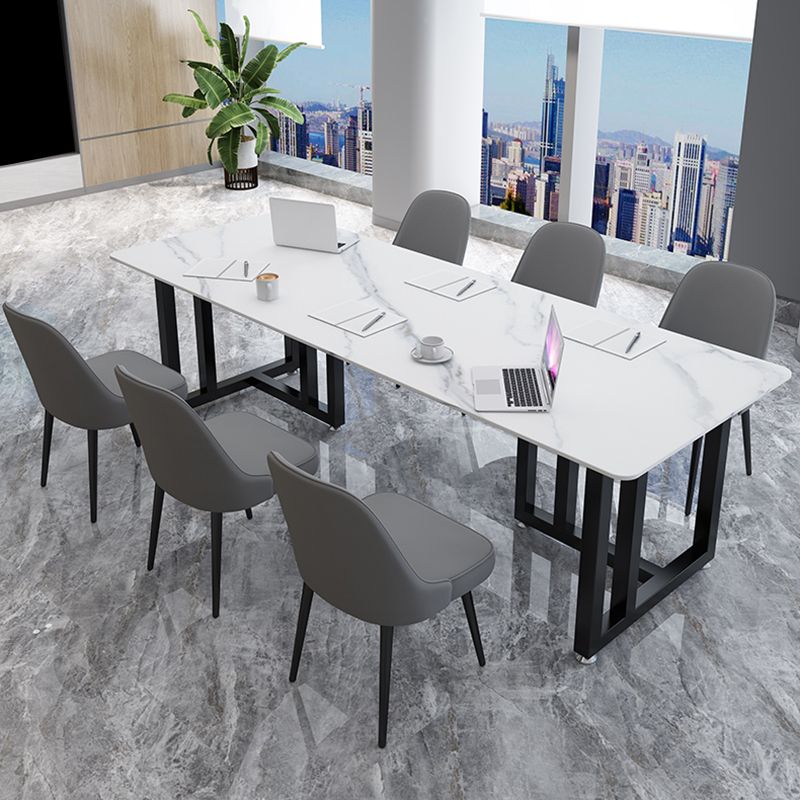 Office Study Table Curved Shaped Modern Sintered Stone Meeting Desk Clearhalo 'furn' 'furn_office_desk' 'Furniture' 'furniture_office_desk' 'Office Desks' 'Office Furniture' 'office_desk' 1200x1200_b4707a45-3431-4343-a8c0-77c24065b317