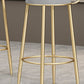 Taburete de respaldo de respaldo sin brazo de glamour taburete de barra de hierro con pedal y cojín para el café