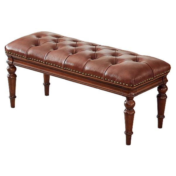 Rubberwood Seating Bench 16.5" W Cushioned Rectangle Entryway Bench Clearhalo 'Benches' 'Chairs & Seating' 'furn' 'furn_benches' 'Furniture' 'Living Room Furniture' 1200x1200_b4714c28-97f5-4f29-aad4-9dcf79d7c23f