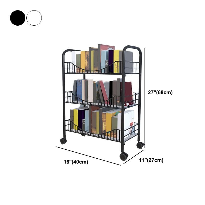 Industrial Metal Geometric Bookcase Open Back Bookcase with Wheels Clearhalo 'Bookcases' 'furn' 'furn_bookcases' 'Furniture' 'Office Furniture' 1200x1200_b4718b4d-148c-4054-b0aa-a67d85717a85