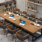 Industrial Solid Wood Table for Restaurant Dining Table with Trestle Base Clearhalo 'Dining Tables & Seating' 'Dining Tables' 'dining_table' 'furn' 'furn_dining_table' 'Furniture' 'furniture_dining_table' 'Kitchen & Dining Furniture' 1200x1200_b4734cce-62fe-4f5e-afaa-c406c7c16482