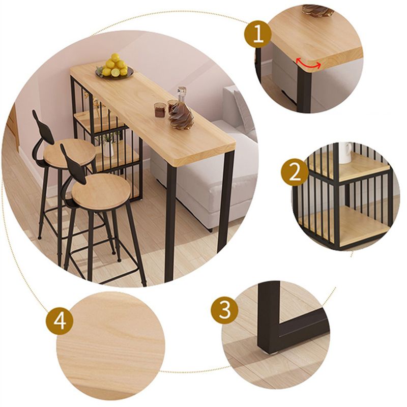 Set tavolo da bar industriale 1/2/3 pezzi e sgabelli Set tavolo da bar in legno massello e metallo