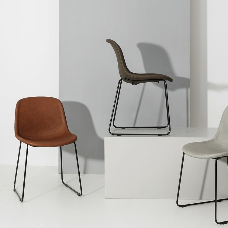 Modern Metal Dining Room Chairs PU Leather Dining Armless Chairs for Home Use Clearhalo ' kitchen&dining_furn' 'Dining Chairs' 'Dining Tables & Seating' 'dining_chair' 'furn' 'furn_dining_chair' 'Furniture' 'furniture_dining_chair' 'Kitchen & Dining Furniture' 'kitchen' 1200x1200_b4741659-4ee2-44ff-8726-9bff48fcd36b