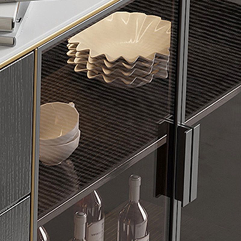 Stone Credenza Contemporary Style Dining Buffet with Cabinets and Drawers Clearhalo 'buffet_sideboard' 'Buffets & Sideboards' 'furn' 'furn_buffet_sideboard' 'Furniture' 'Kitchen & Dining Furniture' 1200x1200_b4755719-88d7-4c10-a1ea-ab51aefb6f2d