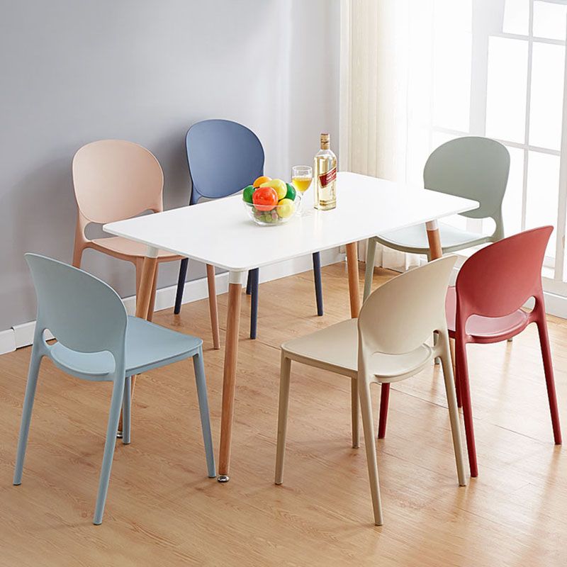 Modern Style Stackable Chair Dining Armless Open Back Chair with Plastic Legs for Kitchen Clearhalo ' kitchen&dining_furn' 'Dining Chairs' 'Dining Tables & Seating' 'dining_chair' 'furn' 'furn_dining_chair' 'Furniture' 'furniture_dining_chair' 'Kitchen & Dining Furniture' 'kitchen' 1200x1200_b4762aa1-9370-4ffd-988b-ef5eae1e81ab
