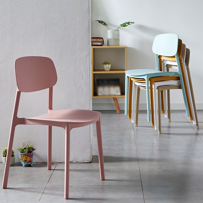 Plastic Contemporary Dining Room Chair Matte Finish Open Back Dining Side Chair Clearhalo ' kitchen&dining_furn' 'Dining Chairs' 'Dining Tables & Seating' 'dining_chair' 'furn' 'furn_dining_chair' 'Furniture' 'furniture_dining_chair' 'Kitchen & Dining Furniture' 'kitchen' 1200x1200_b476ca98-cc8b-419f-944b-601ed2dea38e