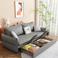 Contemporary Grey Bonded Leather Sleeper Sofa with Storage and Square Arms Clearhalo 'furn' 'furn_futons' 'Furniture' 'Futons & Daybeds' 'Futons' 'Living Room Furniture' 1200x1200_b4778cbf-4909-4ed6-bf94-1d14923216a0