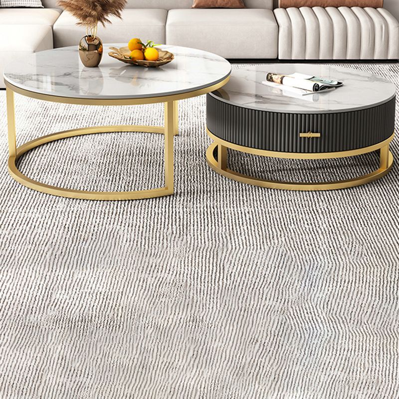 Slate Top Coffee Table Set Frame Cocktail Table with Drawers Clearhalo 'Coffee & Accent Tables' 'Coffee Tables' 'coffee_tables' 'furn' 'furn_coffee_tables' 'Furniture' 'Living Room Furniture' 1200x1200_b4792463-2f6f-47d2-8c43-5454c2174d16