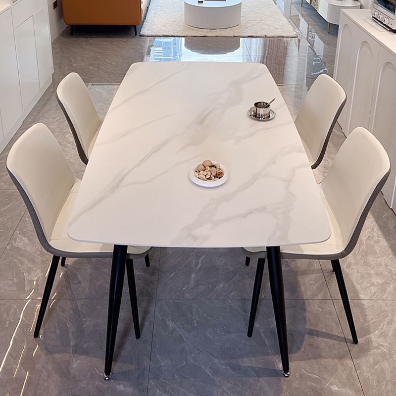 Sintered Stone Dining Table 4 Legs Dining Room Table for Kitchen Clearhalo 'Dining Tables & Seating' 'Dining Tables' 'dining_table' 'furn' 'furn_dining_table' 'Furniture' 'Kitchen & Dining Furniture' 1200x1200_b47cd150-a0d3-40bc-b2ac-4b8db418a688