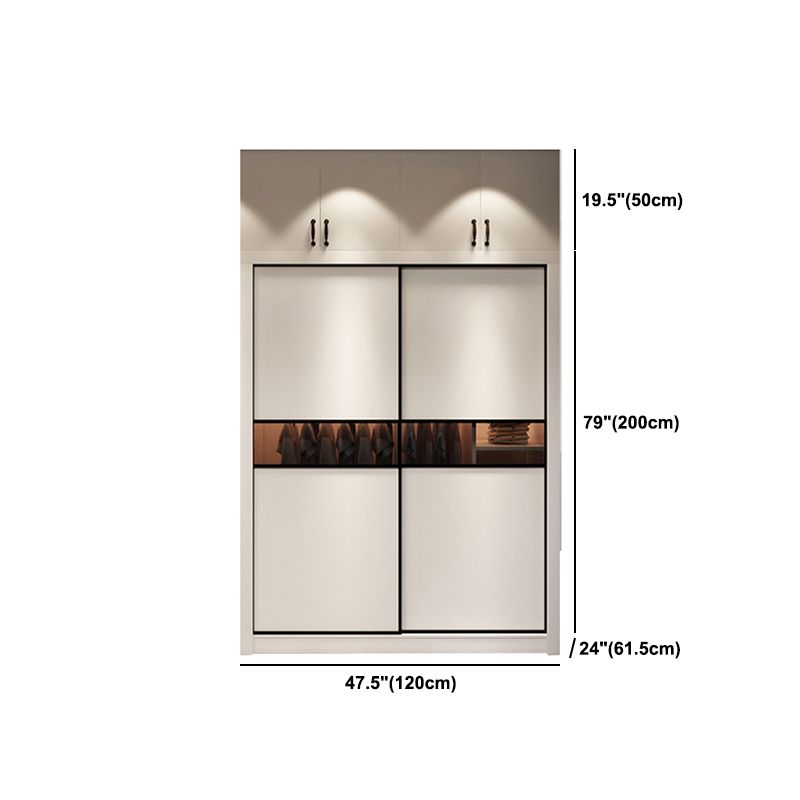 白いエンジニアリングされた木製のワードローブクローゼットベッドルーム用の現代的なワードローブ